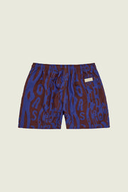 Thenards Jiggle Swim Shorts in Royal-Brown Print