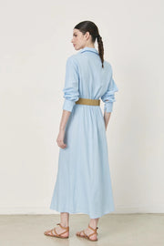 Sanzio Belted Dress in Light Blue