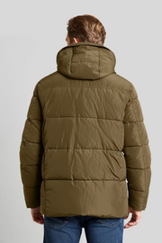 Quilted Parka With Detachable Hood in Antique Brass