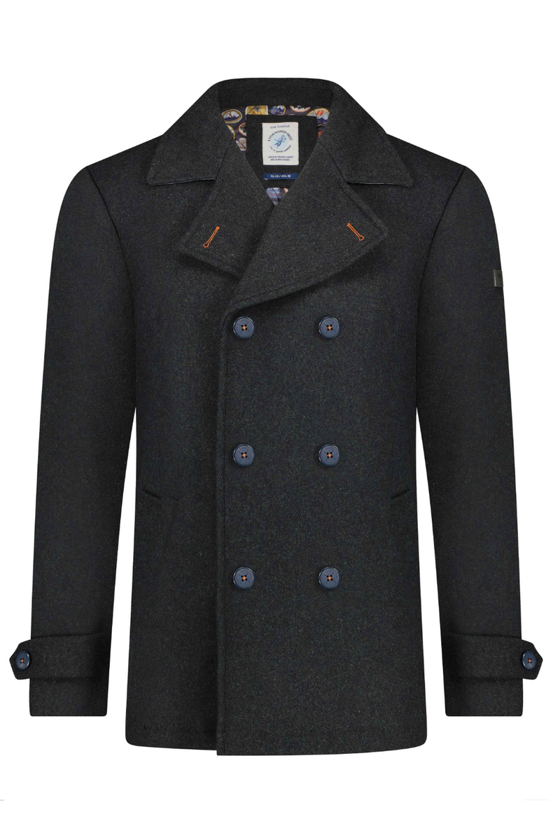 Double Breasted Peacoat in Grey chrisjameskingston