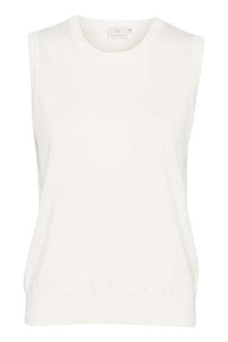 Lizza Sleeveless Knitted Shell in Chalk