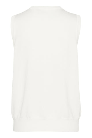 Lizza Sleeveless Knitted Shell in Chalk