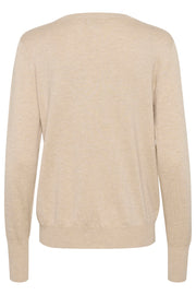 Lizza Long-Sleeved Knitted Pullover in Feather Grey