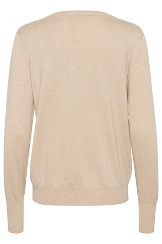 Lizza Long-Sleeved Knitted Pullover in Feather Grey