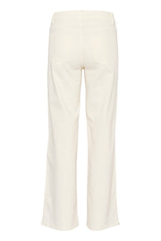 Karla High-Waisted, Wide-Legged Twill Jeans in Chalk