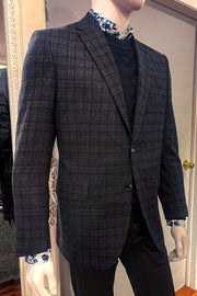 Conway Sports Jacket in Charcoal-Midnight Check
