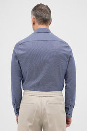 Long-Sleeved, Modern-Fit Shirt in Navy Structured