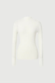 Fine Knit Wool Sweater in White