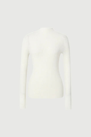 Fine Knit Wool Sweater in White