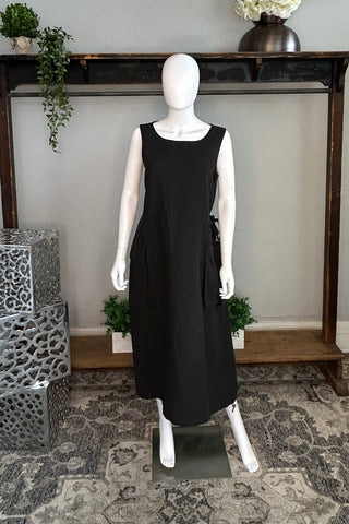 Sleeveless Linen Dress in Grey