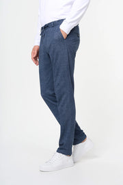Jersey Suit With Drawstring Waist Pant in Navy