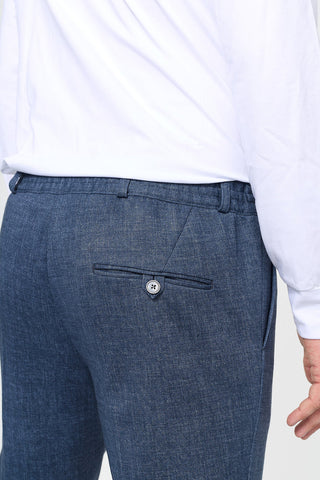 Jersey Suit With Drawstring Waist Pant in Navy