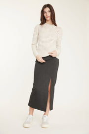 Long-Sleeved Chain-Knit Sweater in 2 Colours