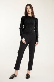 Long-Sleeved Chain-Knit Sweater in 2 Colours