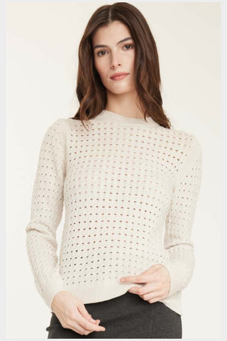 Long-Sleeved Chain-Knit Sweater in 2 Colours