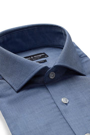 Gronkowski Long-Sleeved Sport Shirt in Denim Blue