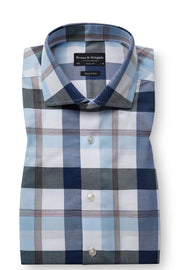 Newton Long-Sleeved Sport Shirt in Blue Plaid