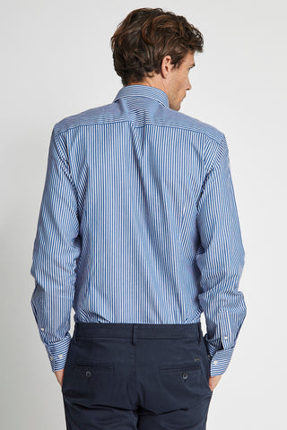 Terry Long-Sleeved Shirt in Blue Bengal Stripe