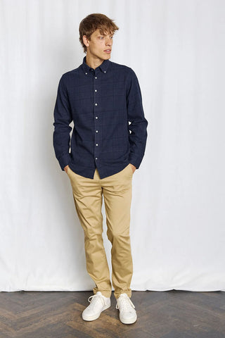 Akhlaq Long Sleeve Casual Shirt in Thunder