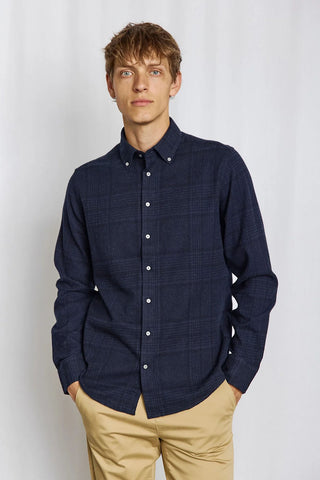 Akhlaq Long Sleeve Casual Shirt in Thunder