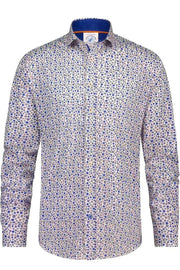 Long-Sleeved Sport Shirt With Watercolour Dots in Sand