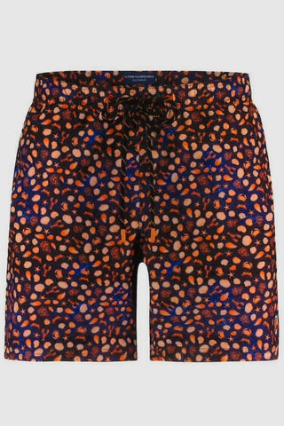 Swim Shorts with Lobster-Claw Print in Navy