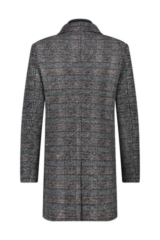 Overcoat in Dark-Grey Check