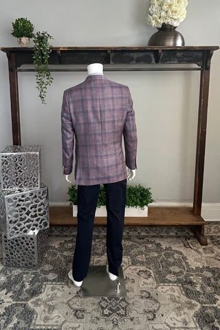Conway Sport Coat in Pink and Blue Plaid