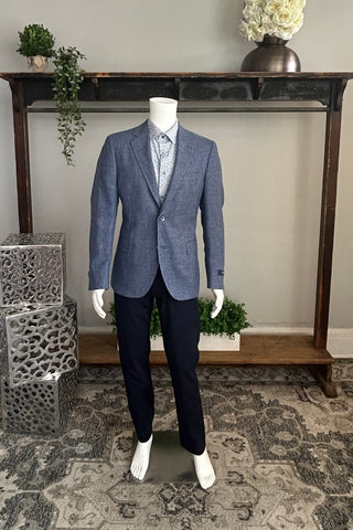 Ibiza Sport Coat in Blue and Navy Houndstooth