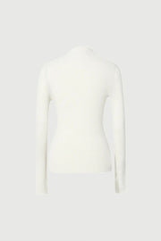 Fine Knit Wool Sweater in White