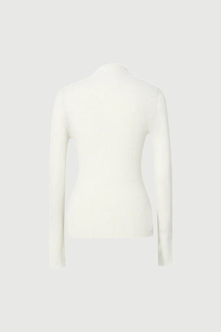 Fine Knit Wool Sweater in White