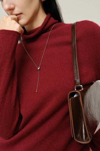Mid-weight Cashmere Sweater in Dark Burgundy