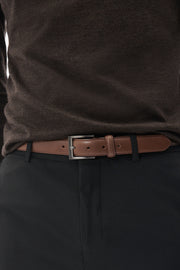 Frank Formal Stitch Leather Belt in Espresso