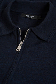 Half-Zip Polo Collar Mélange Jersey in 2 Colours