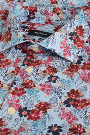Marc Long-Sleeved Sport Shirt in Faded Rose Floral Print