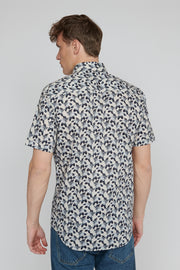 Trostol Short-Sleeved Shirt in Dark Navy Floral