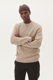 Jobo Heritage Sweater in Plaza Taupe Heathered Knit