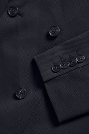 Garet Double-Breasted Blazer in Dark-Blue Salute Cavalry Twill