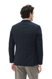 Garet Double-Breasted Blazer in Dark-Blue Salute Cavalry Twill