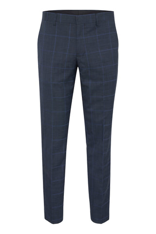 Las Pants in Dark Navy Mélange Windowpane Check