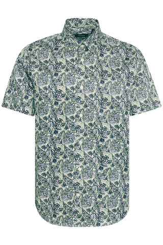 Trostol Short-Sleeved Concealed Button-Down Sport Shirt in Light Army