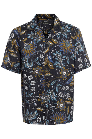 Klampo Short-Sleeved Convertilble Collar Sport Shirt in Salute Print
