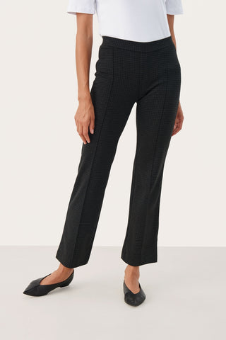 Pontas Pant in Dark-Grey Small Check and Grey Windowpane Check