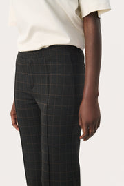 Pontas Pant in Dark-Grey Small Check and Grey Windowpane Check