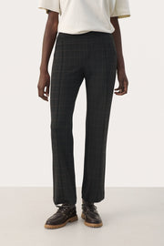 Pontas Pant in Dark-Grey Small Check and Grey Windowpane Check