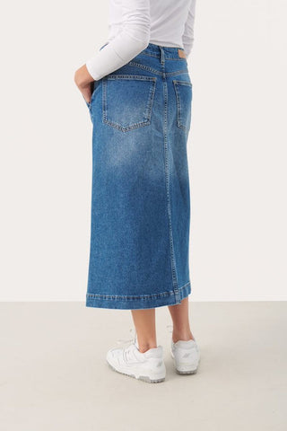 Calia Skirt in Medium-Blue Denim