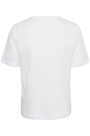 Emme Short-Sleeved Linen T-Shirt in Bright White