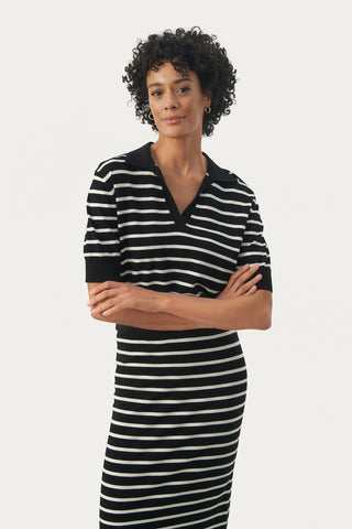 Ellanora Sweater in Black Stripe