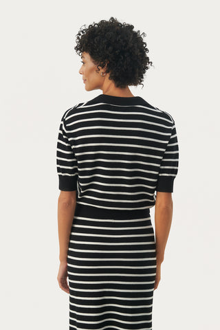 Ellanora Sweater in Black Stripe