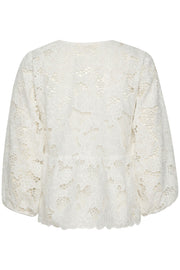 Anidas Long-Sleeved Lace Blouse in Bright White